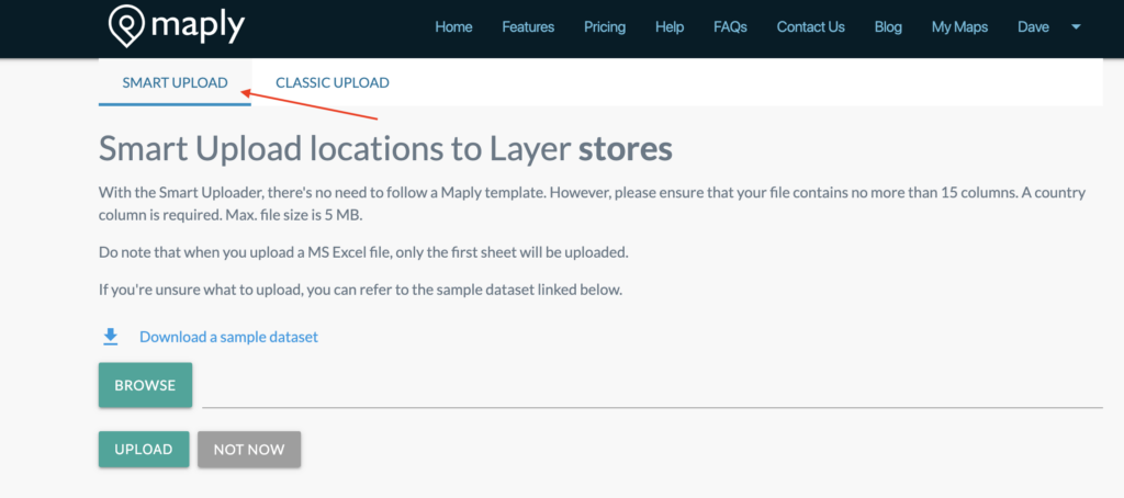 upload locations - Maply